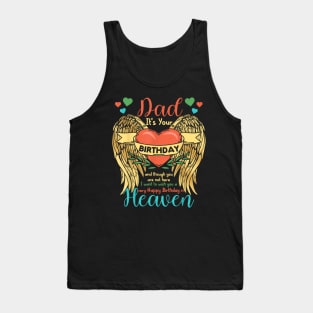 Dad  Birthday to Angel in Heaven Heart Wing Tank Top